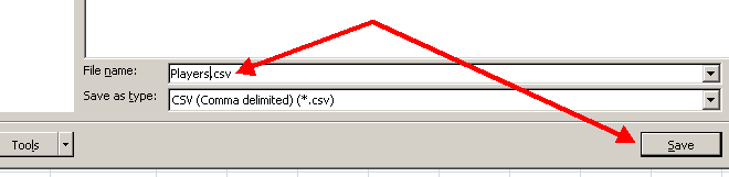 excel save csv file